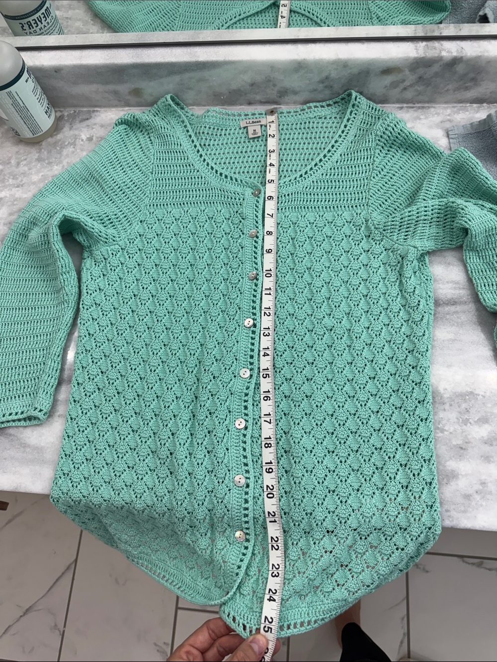 L.L.Bean Open Knit Button Front Cardigan - Picture 6 of 6